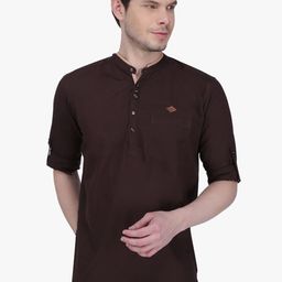 Kuons Avenue Men Coffee Brown Kurta-image-77