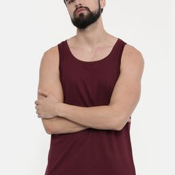 Bushirt Men Maroon Solid Round Neck Pure Cotton T-shirt-image-29