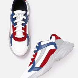 Mast & Harbour Men White & Red Colourblocked Sneakers-picture-18