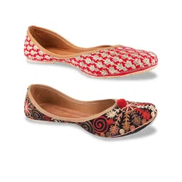 DESI COLOUR Women Set of 2 Embellished Mojaris-image-20