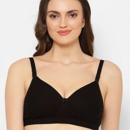 Floret Black Solid Non-Wired Lightly Padded T-shirt Bra T3055-24