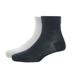 Louis Philippe Men Pack Of 2 Black & White Solid Above Ankle-Length Socks-40