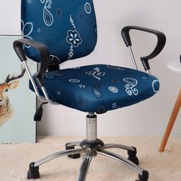 Cortina 4 Pcs Blue & White Printed Chair Cover-image-27