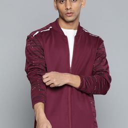 Alcis Men Red Solid Sporty Jacket-image-53