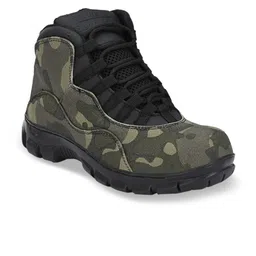 Eego Italy Men Olive Green Camouflage Print High-Top Flat Boots-picture-10