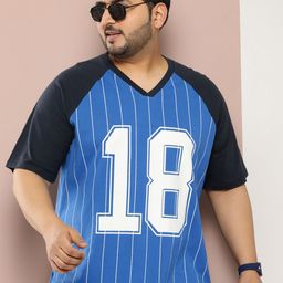 Sztori Men Plus Size Typography Printed V-Neck Relaxed Fit T-shirt-image-26