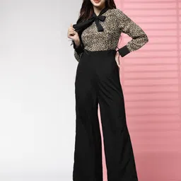 KASSUALLY Women Black & Beige Printed Jumpsuit-picture-39