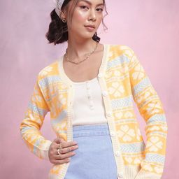 DressBerry Women Fair Isle Acrylic Cardigan-image-65