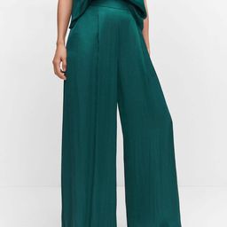 MANGO Women Satin Pleated Trousers-image-77