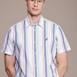 Nautica Pure Cotton Classic Fit Striped Casual Shirt-image-51