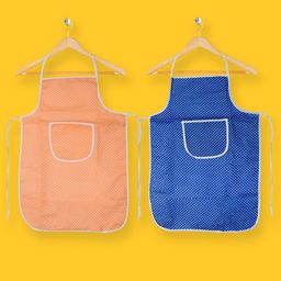 Kuber Industries Unisex Set Of 2 Polka Print Waterproof Kitchen Aprons-54