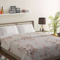 SWAYAM Beige & White Floral Mild Winter 150 GSM Double Bed Comforter-image-83