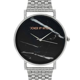 JOKER & WITCH Unisex Black & Silver-Toned Analogue Watch AMWW341-40