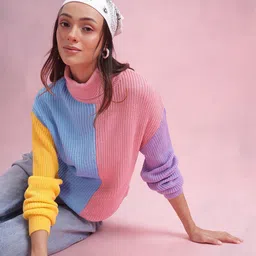 DressBerry Colourblocked Turtle Neck Pullover-picture-44