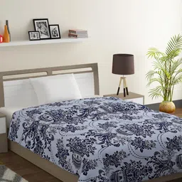 SWAYAM Blue Ethnic Motifs Mild Winter 150 GSM Single Bed Comforter-image-64