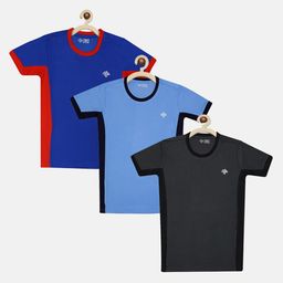 CHIMPRALA Boys Multicoloured Pack Of 3 Colourblocked Casual T-shirt-16
