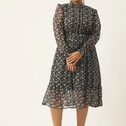 Antheaa Curve Plus Size Floral Chiffon A-Line Midi Dress-image-29