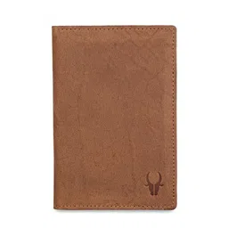 WildHorn Unisex Tan Brown Solid Leather Passport Holder-57