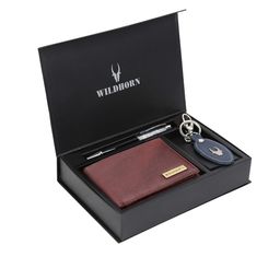WildHorn Men Brown & Blue RFID Protected Genuine High Quality Leather Accessory Gift Set-image-91