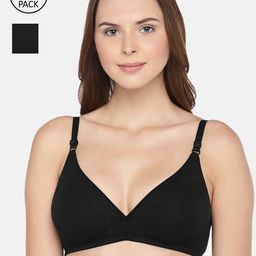 Inner Sense Pack Of 2 Black Organic Cotton Antimicrobial Sustainable Supportive Stitch Bra ISBC099-image-12
