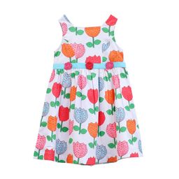 My Little Lambs Girls Red & White Floral Print Fit & Flare Dress-image-55