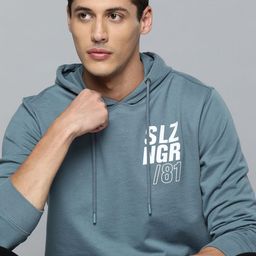 Slazenger Men Blue & White Printed Hooded Sweatshirt-image-28