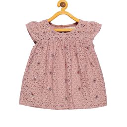 YOUNG BIRDS Girls Self Design Sequined Cotton Top-picture-37