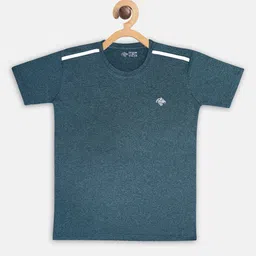 CHIMPRALA Girls Teal Blue Round Neck T-shirt-image-45