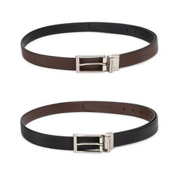 Peter England Men Set of 2 Black Textured PU Reversible Formal Belt-9