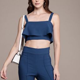 bebe Women Fitted Top With Fared Trousers Co-Ords Set-image-9