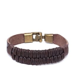 Alvaro Castagnino Brown Leather Wraparound Bracelet-picture-26