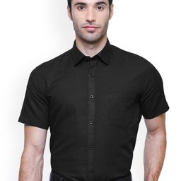 Southbay Men Black Smart Slim Fit Solid Formal Shirt-image-40