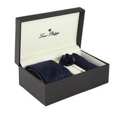 Louis Philippe Men Navy Blue & Red Accessory Gift Set-image-22