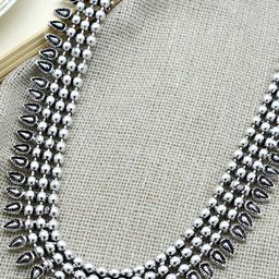 TEEJH Silver German Silver Silver-Plated Oxidised Necklace-image-99