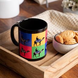 KOLOROBIA Black & Blue Printed Princely Camel Ceramic Mug-40