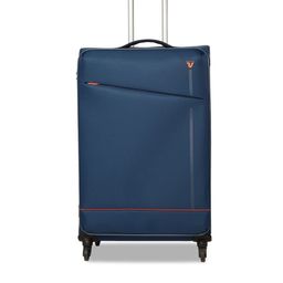 RONCATO Blue Solid Jazz Soft-Sided Notte Large Trolley Suitcase-image-33