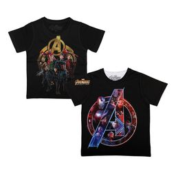 Marvel by Wear Your Mind Boys Black & Blue Pack of 2 Avengers Printed Round Neck T-shirt-image-88