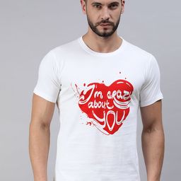 BRATMA Men White & Red Typography Printed Pure Cotton T-shirt-11