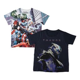 Marvel by Wear Your Mind Boys Pack of 2 Printed Round Neck Pure Cotton T-shirts-picture-2
