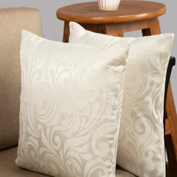HOUZZCODE White Set of 2 Square Cushion Covers-96