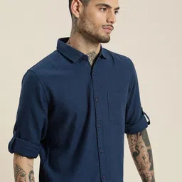 HERE&NOW Opaque Pure Cotton Casual Shirt-picture-32