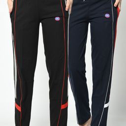 VIMAL JONNEY Women Pack Of 2 Black Solid Lounge Pants-image-102