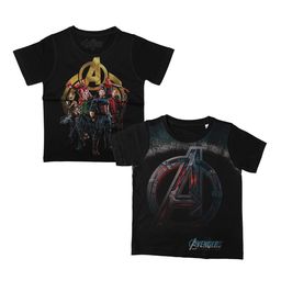 Marvel by Wear Your Mind Boys Black Set of 2 Avengers Printed Round Neck T-shirt-image-112