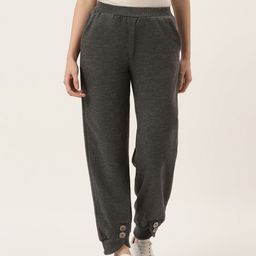 BRINNS Women Charcoal Grey Fleece Joggers-picture-7