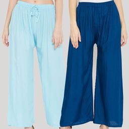 Clora Creation Women Blue 2 Knitted Palazzos-image-94