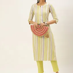 Saanjh Women Pure Cotton Kurta with Trousers-38