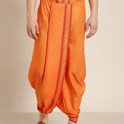 Anug by SOJANYA Men Orange Solid Dhoti Pants-picture-47