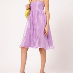 DressBerry Tulle Twirl Lavender Dreams Smocked Fit & Flare Dress-image-2