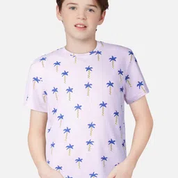 Palm Tree Infant Boys Floral Printed Cotton T-shirt-picture-12