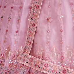 Fusionic Embroidered Sequin Work Semi-Stitched Lehenga With Unstitched Blouse & Dupatta image 2